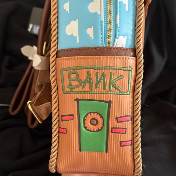 Loungefly Pixar Woody Saloon Backpack — Brown, Blue - Picture 4 of 7